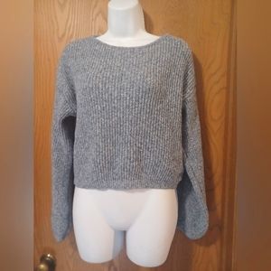 Small marled ribbed knit sweater